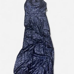 Bill Levkoff Strapless Navy Dress